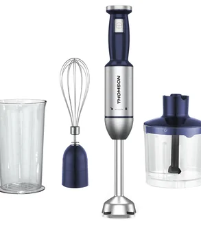 BRAS MIXEUR INOX/BATTEUR+ BOL(600ml)/ HACHOIR(500ml), 800W ROUGE*