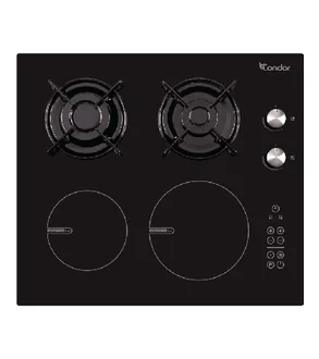 Plaque 70 60 CM / Grille Fonte / Thermocouple / Wok / Verre trempé / Noir