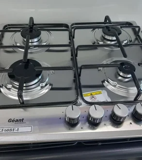 Plaque chauffante 4 Feux Inox avec fenetre en verre