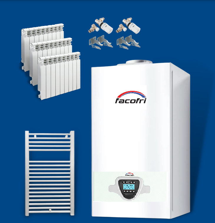 Chaudiere+3 Radiateur 8l+Seche Linge+2 Robinet