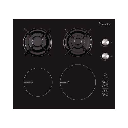 Plaque 70 60 CM / Grille Fonte / Thermocouple / Wok / Verre trempé / Noir